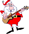GIF анимация, анимашки. Дед Мороз, играющий на гитаре.