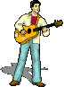 GIF анимация, анимашки. Музыкант, играющий на гитаре.