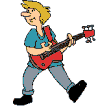 GIF анимация, анимашки. Музыкант, играющий на гитаре.